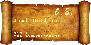 Ozsváth Sára névjegykártya