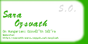 sara ozsvath business card